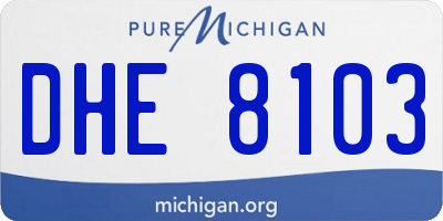 MI license plate DHE8103