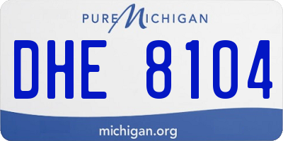 MI license plate DHE8104