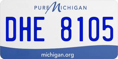 MI license plate DHE8105
