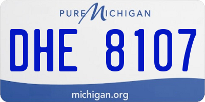MI license plate DHE8107