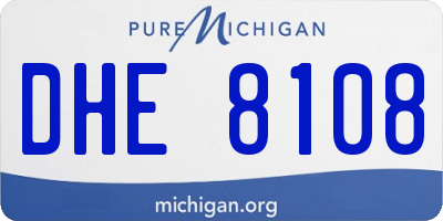MI license plate DHE8108