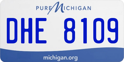 MI license plate DHE8109