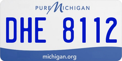 MI license plate DHE8112