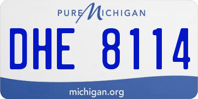 MI license plate DHE8114