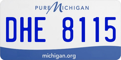 MI license plate DHE8115