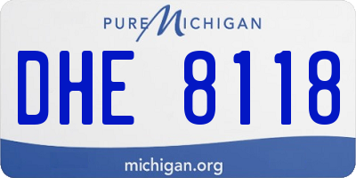 MI license plate DHE8118