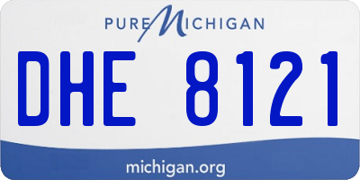 MI license plate DHE8121