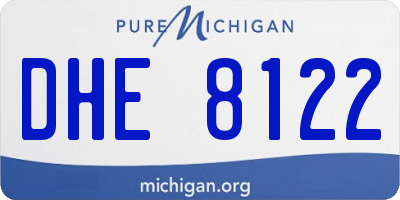 MI license plate DHE8122