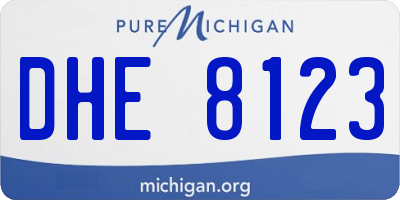 MI license plate DHE8123