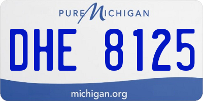 MI license plate DHE8125
