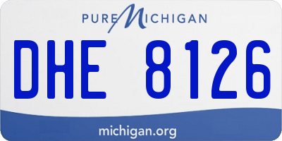 MI license plate DHE8126
