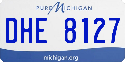 MI license plate DHE8127