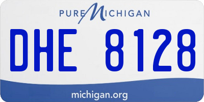 MI license plate DHE8128