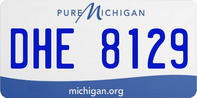 MI license plate DHE8129
