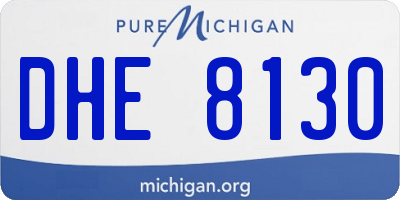 MI license plate DHE8130
