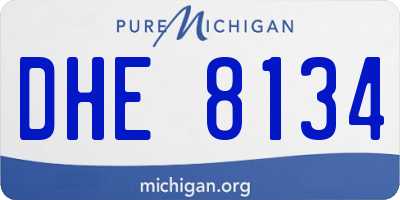 MI license plate DHE8134