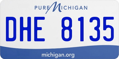 MI license plate DHE8135