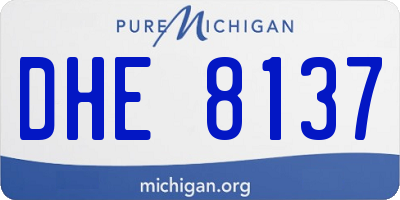 MI license plate DHE8137