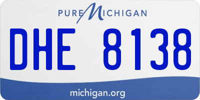MI license plate DHE8138