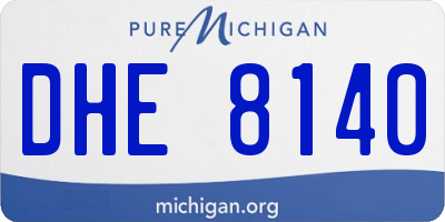 MI license plate DHE8140