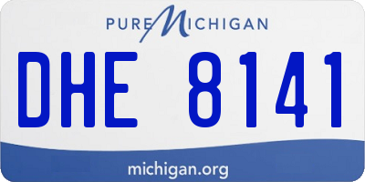 MI license plate DHE8141