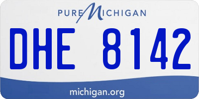 MI license plate DHE8142