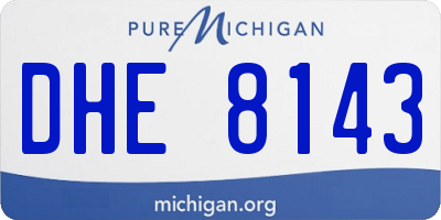 MI license plate DHE8143