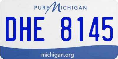 MI license plate DHE8145