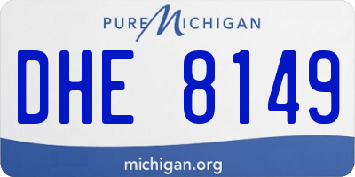 MI license plate DHE8149