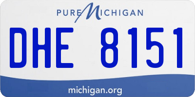 MI license plate DHE8151