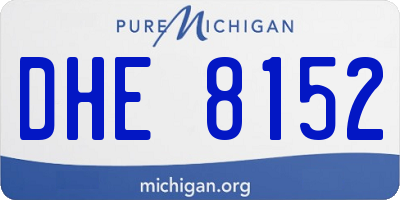MI license plate DHE8152