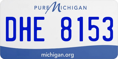 MI license plate DHE8153