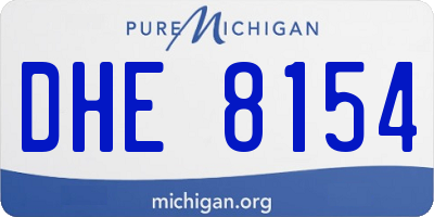 MI license plate DHE8154