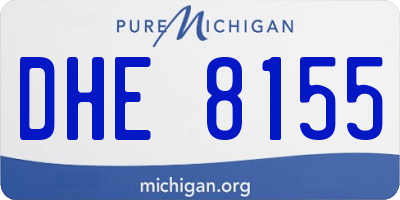 MI license plate DHE8155