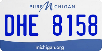 MI license plate DHE8158