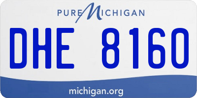 MI license plate DHE8160