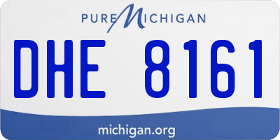 MI license plate DHE8161