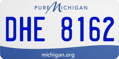 MI license plate DHE8162