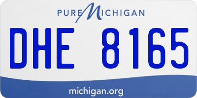 MI license plate DHE8165