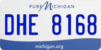 MI license plate DHE8168