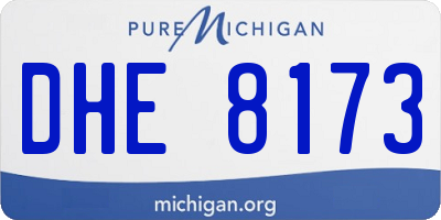 MI license plate DHE8173