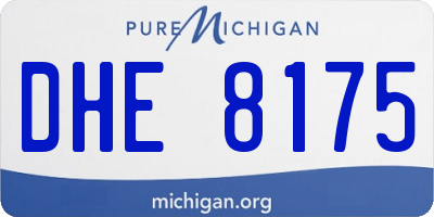 MI license plate DHE8175