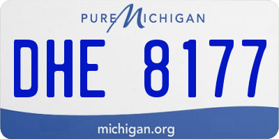 MI license plate DHE8177