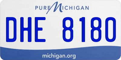 MI license plate DHE8180