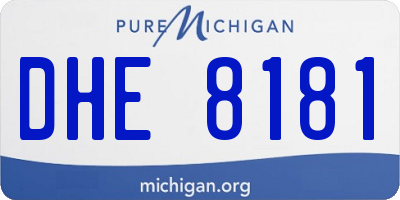 MI license plate DHE8181