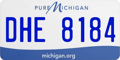 MI license plate DHE8184