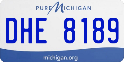 MI license plate DHE8189