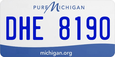 MI license plate DHE8190