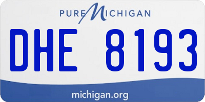 MI license plate DHE8193
