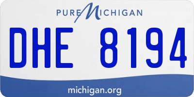 MI license plate DHE8194